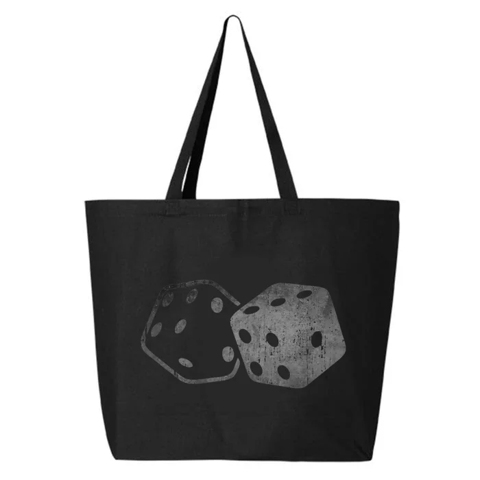 DICE Gambler Card Poker Craps Player Retro Vintage Men Women 25L Jumbo Tote