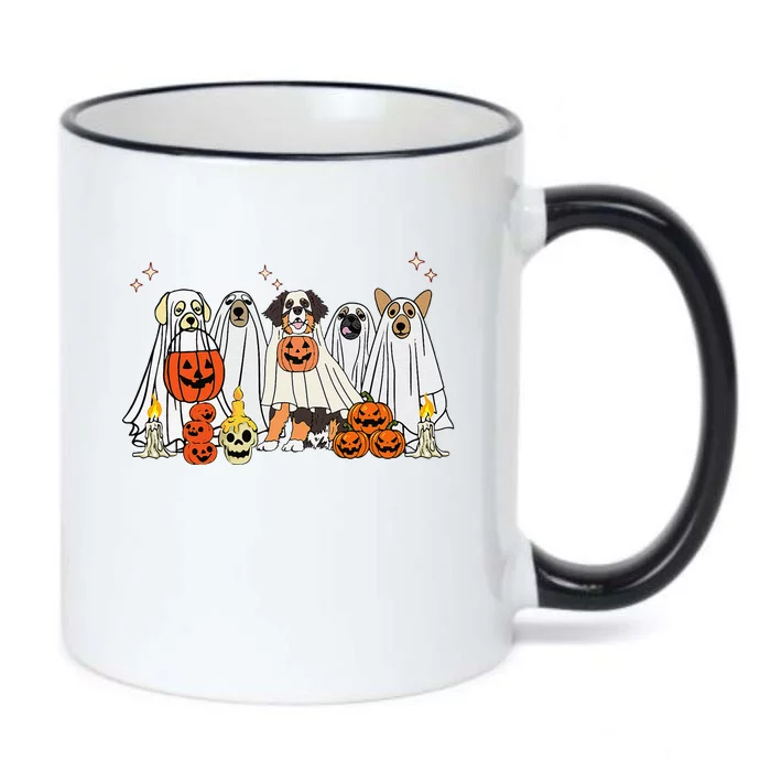 Dog Ghost Cute Dog Dressed As Ghost Funny Halloween Dog Black Color Changing Mug