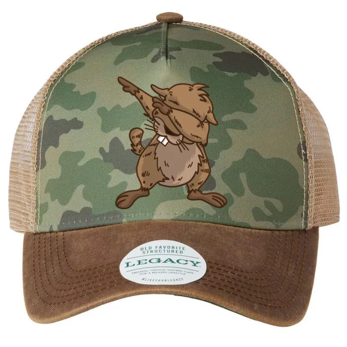 Dabbing Groundhog Cute Marmots Love Groundhog Day Gift Legacy Tie Dye Trucker Hat