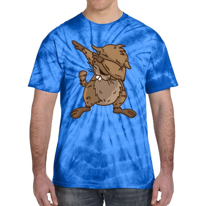 Dabbing Groundhog Cute Marmots Love Groundhog Day Gift Tie-Dye T-Shirt