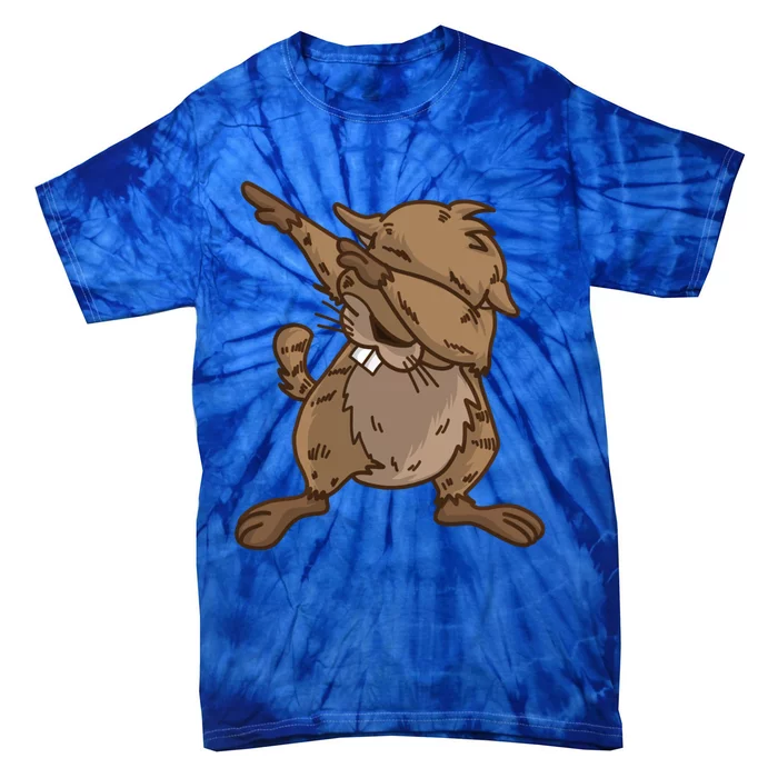 Dabbing Groundhog Cute Marmots Love Groundhog Day Gift Tie-Dye T-Shirt