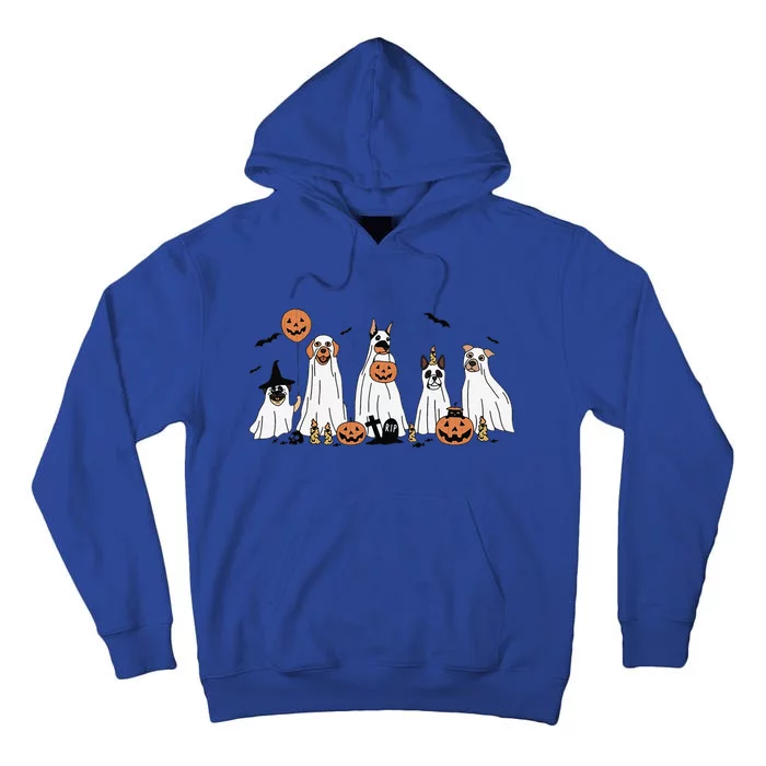 Dog Ghost Cute Dog Dressed As Ghost Funny Halloween Dog Tall Hoodie