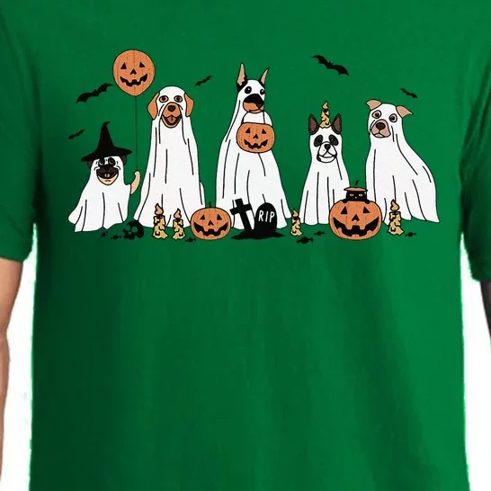 Dog Ghost Cute Dog Dressed As Ghost Funny Halloween Dog Pajama Set