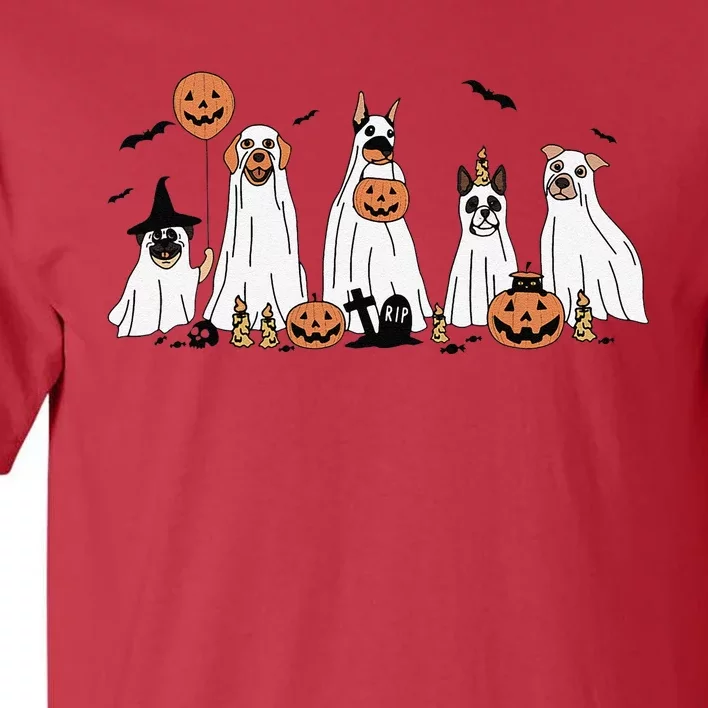 Dog Ghost Cute Dog Dressed As Ghost Funny Halloween Dog Tall T-Shirt