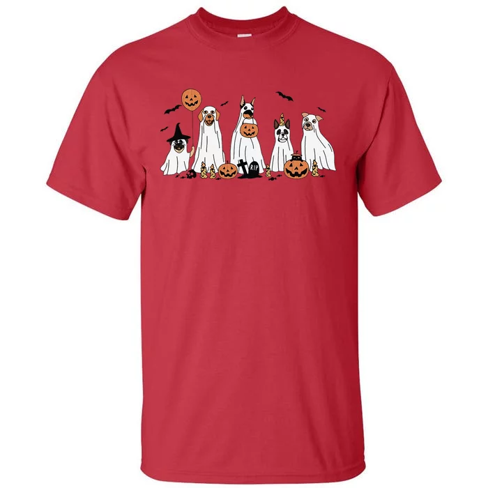 Dog Ghost Cute Dog Dressed As Ghost Funny Halloween Dog Tall T-Shirt