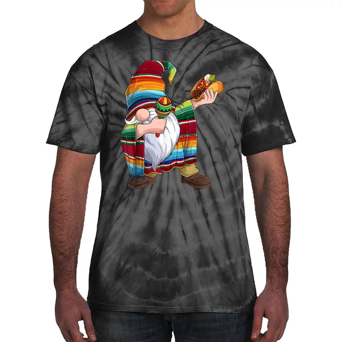 Dabbing Gnome Cinco De Mayo Taco Poncho Serape Mexican Tie-Dye T-Shirt