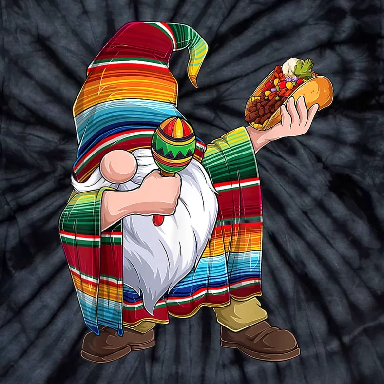 Dabbing Gnome Cinco De Mayo Taco Poncho Serape Mexican Tie-Dye T-Shirt