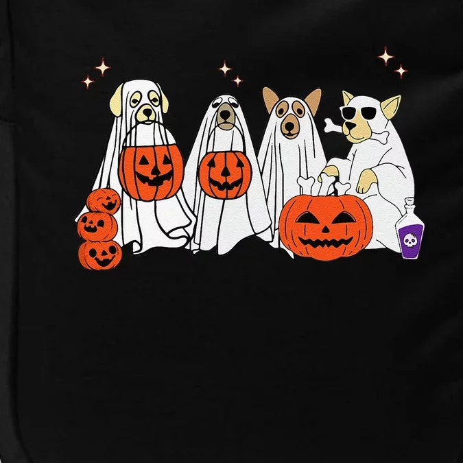 Dog Ghost Cute Dog Dressed As Ghost Funny Halloween Dog Impact Tech Backpack