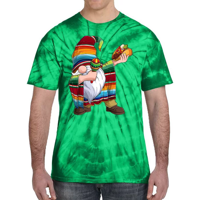 Dabbing Gnome Cinco De Mayo Taco Poncho Serape Mexican Tie-Dye T-Shirt