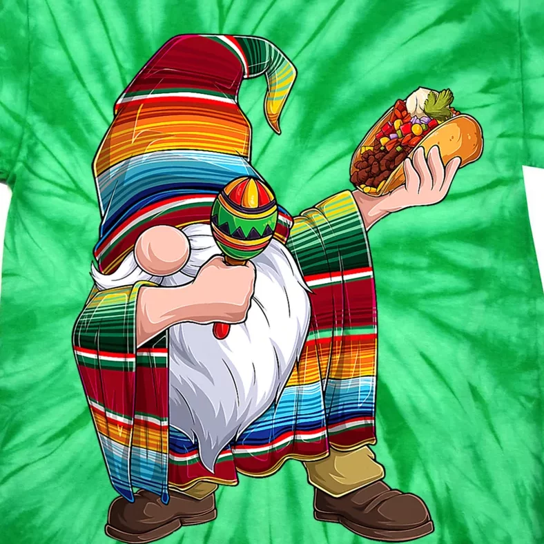 Dabbing Gnome Cinco De Mayo Taco Poncho Serape Mexican Tie-Dye T-Shirt