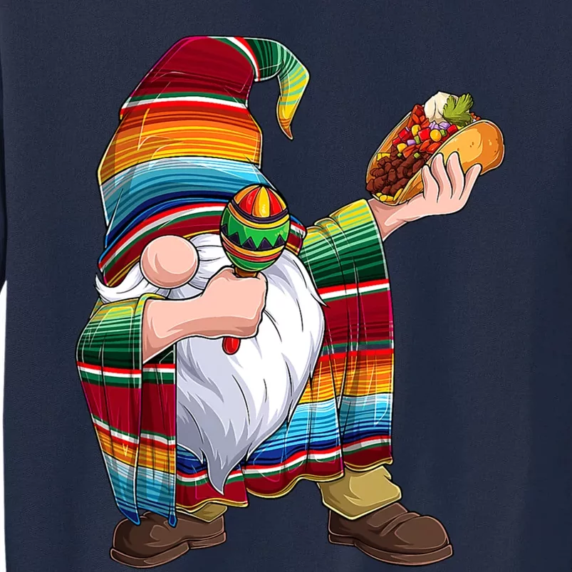 Dabbing Gnome Cinco De Mayo Taco Poncho Serape Mexican Tall Sweatshirt