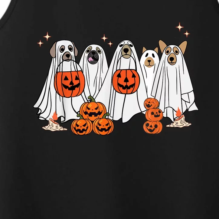 Dog Ghost Cute Dog Dressed As Ghost Funny Halloween Dog Performance Tank