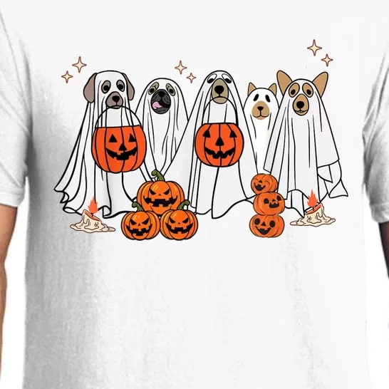 Dog Ghost Cute Dog Dressed As Ghost Funny Halloween Dog Pajama Set