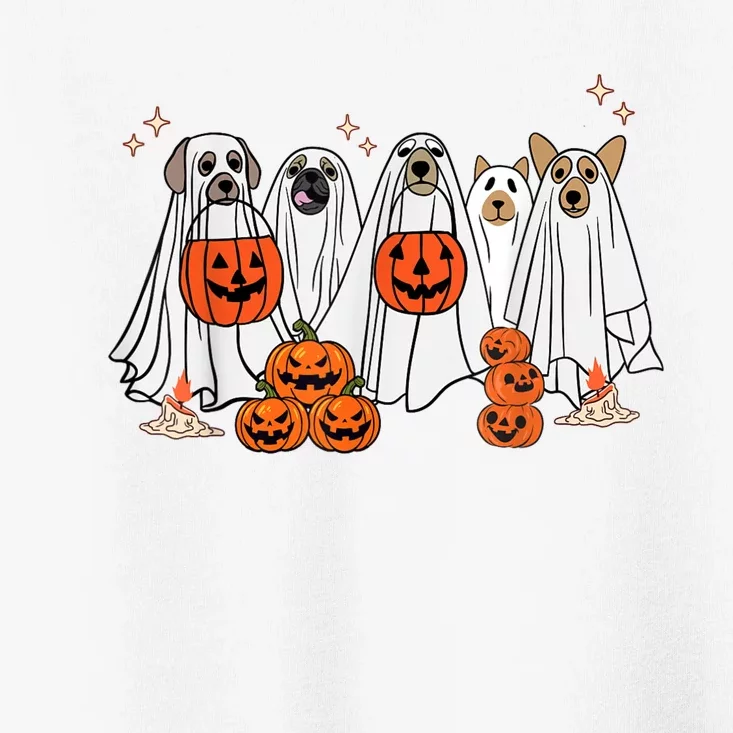 Dog Ghost Cute Dog Dressed As Ghost Funny Halloween Dog Toddler T-Shirt