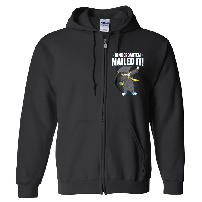 Dabbing Graduation Class Of 2024 Boy Kindergarten Nailed It Full Zip Hoodie