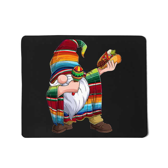 Dabbing Gnome Cinco De Mayo Taco Poncho Serape Mexican Mousepad