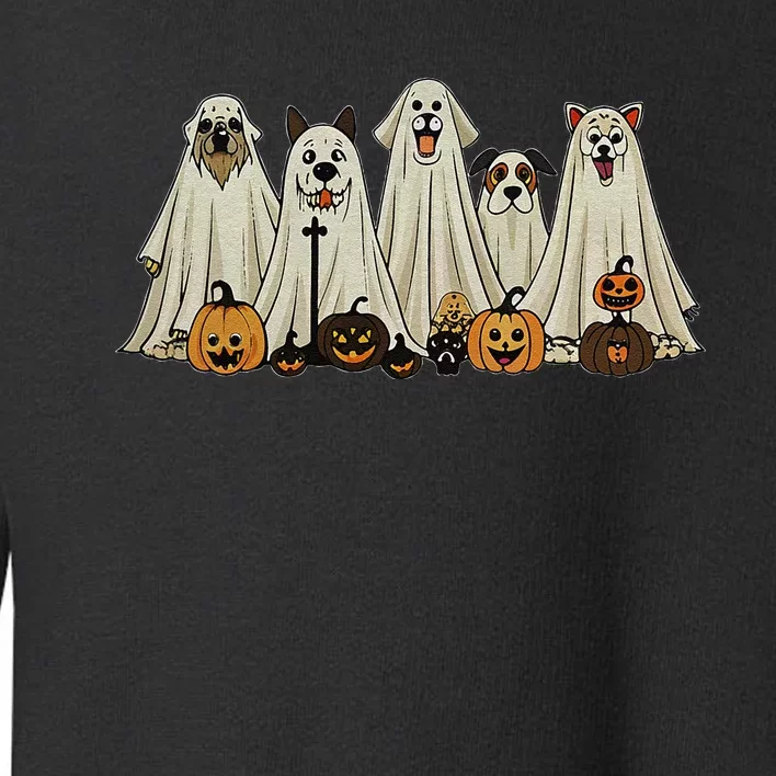 Dog Ghost Cute Dog Dressed As Ghost Funny Halloween Dog Toddler Sweatshirt