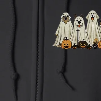 Dog Ghost Cute Dog Dressed As Ghost Funny Halloween Dog Full Zip Hoodie