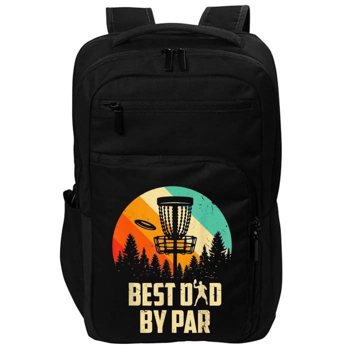 Disc Golf Dad Best Dad By Par Father's Day Disk Frisbee Impact Tech Backpack