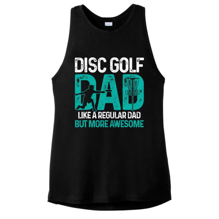 Disc Golf Dad Funny Cool Frisbee Frolf Golf Basket Gift Ladies Tri-Blend Wicking Tank