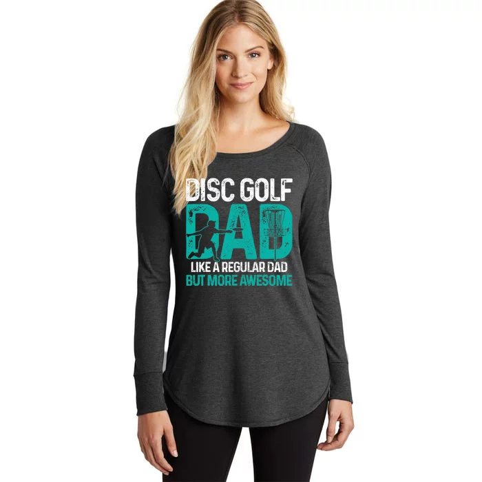 Disc Golf Dad Funny Cool Frisbee Frolf Golf Basket Gift Women's Perfect Tri Tunic Long Sleeve Shirt