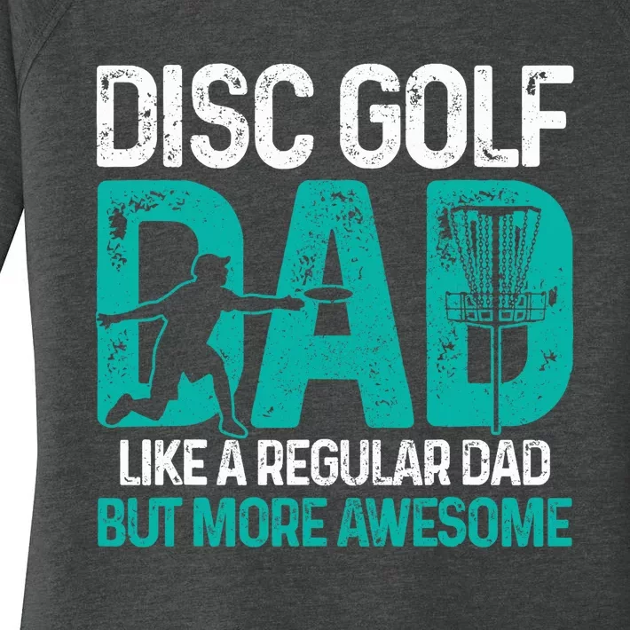 Disc Golf Dad Funny Cool Frisbee Frolf Golf Basket Gift Women's Perfect Tri Tunic Long Sleeve Shirt