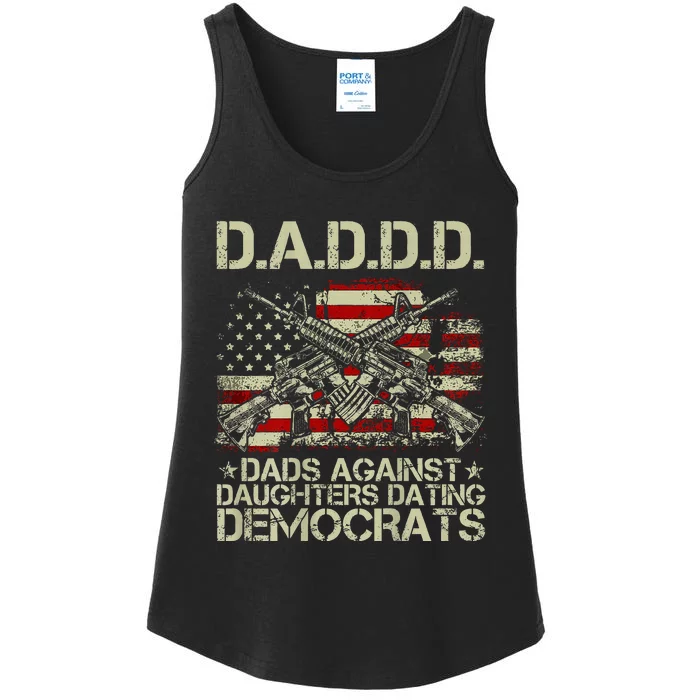 Daddd Gun Dads Against Daughters Dating Democrats Ladies Essential Tank