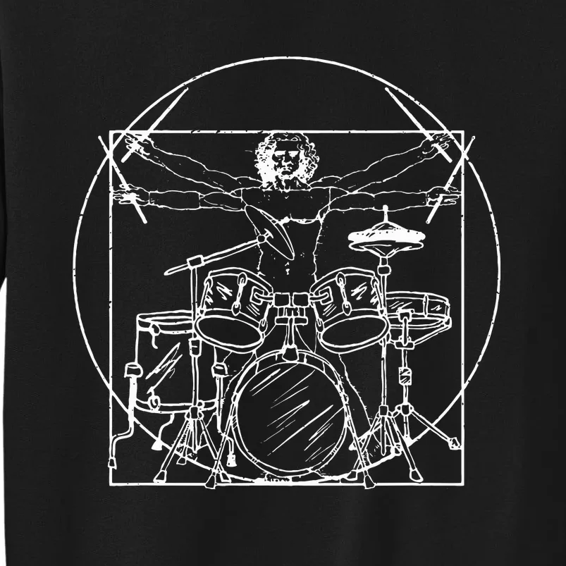 Drummer Gift Da Vinci Drums Drawing Present For Music Fans Sweatshirt