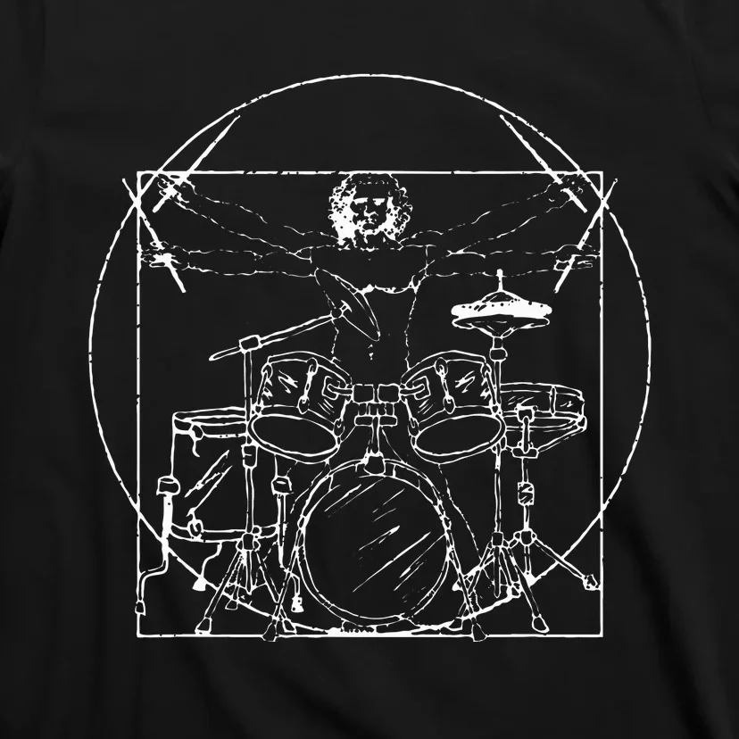 Drummer Gift Da Vinci Drums Drawing Present for Music Fans T-Shirt