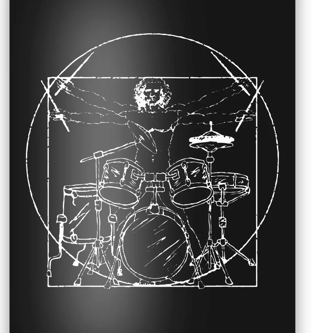 Drummer Gift Da Vinci Drums Drawing Present for Music Fans Poster