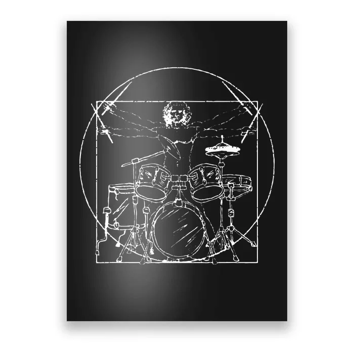 Drummer Gift Da Vinci Drums Drawing Present for Music Fans Poster