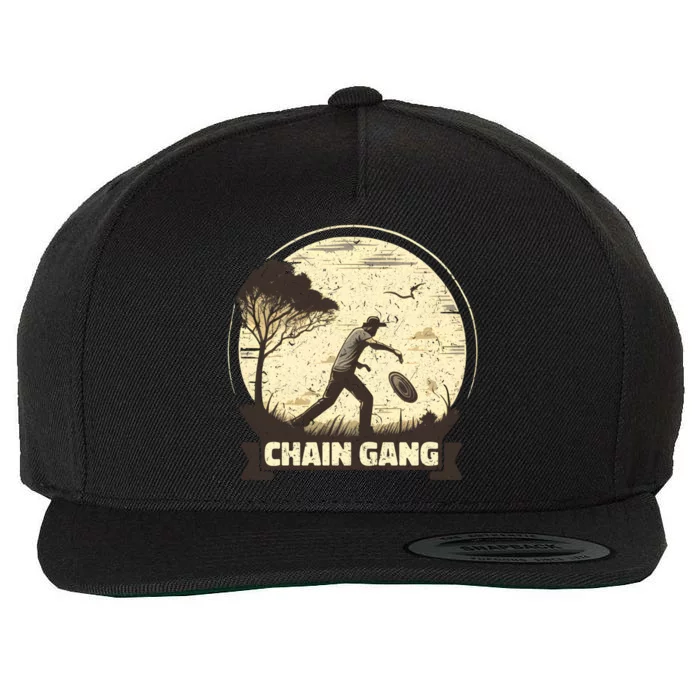 Disc Golf Disciple Chasing Chains And Flicking Frisbees Gift Wool Snapback Cap