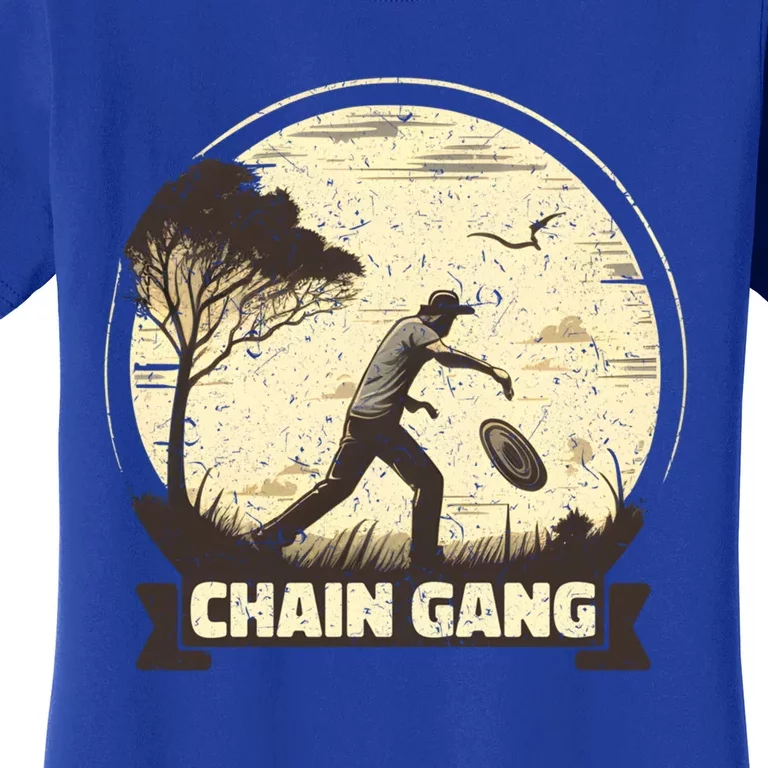 Disc Golf Disciple Chasing Chains And Flicking Frisbees Gift Women's T-Shirt