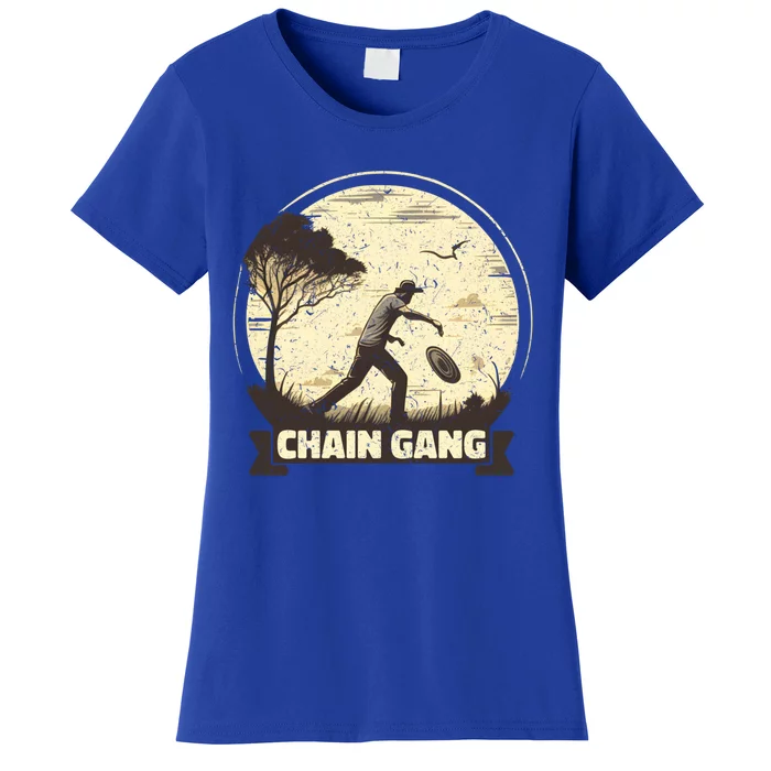 Disc Golf Disciple Chasing Chains And Flicking Frisbees Gift Women's T-Shirt