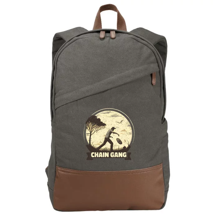 Disc Golf Disciple Chasing Chains And Flicking Frisbees Gift Cotton Canvas Backpack