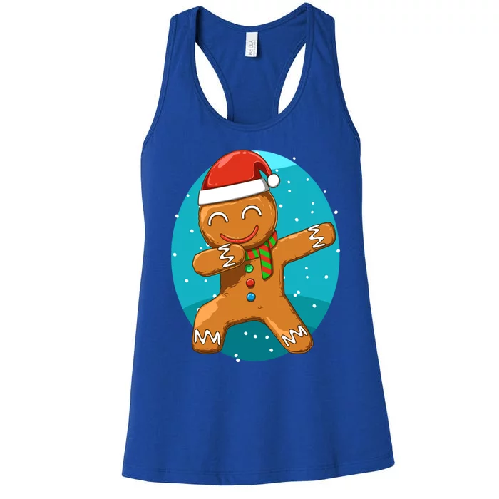 Dabbing Gingerbread Dabbing Christmas Cookie Dab Funny Funny Gift Women's Racerback Tank