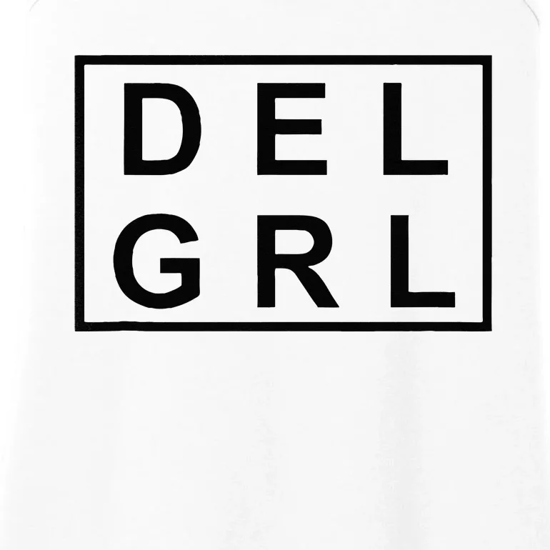 DEL GRL Delaware Girl Simple Black Design Ladies Essential Tank