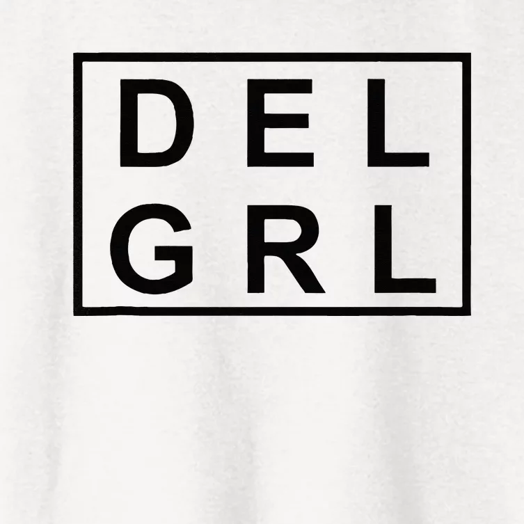 DEL GRL Delaware Girl Simple Black Design Women's Crop Top Tee