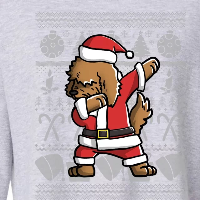 Dabbing Goldendoodle Dab Dance Funny Dog Christmas Gift Cute Gift Cropped Pullover Crew