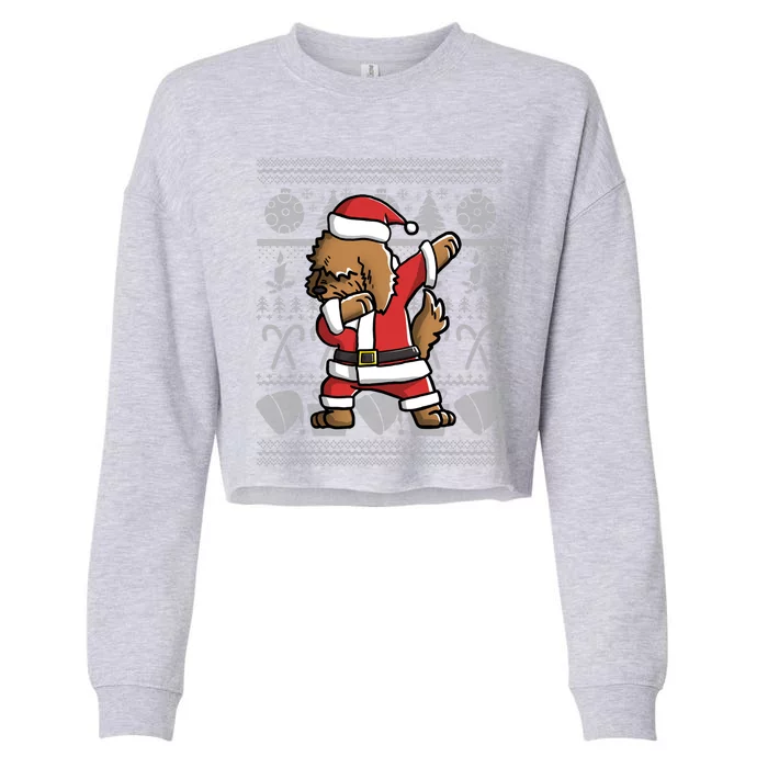 Dabbing Goldendoodle Dab Dance Funny Dog Christmas Gift Cute Gift Cropped Pullover Crew