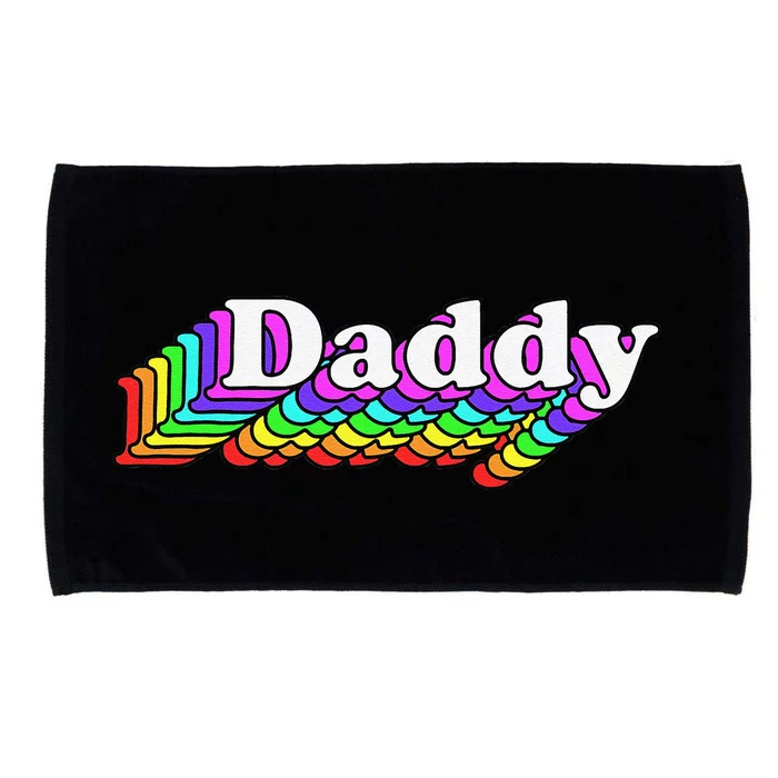 Daddy Gay Daddy Bear Retro Lgbt Rainbow Lgbtq Pride Microfiber Hand Towel