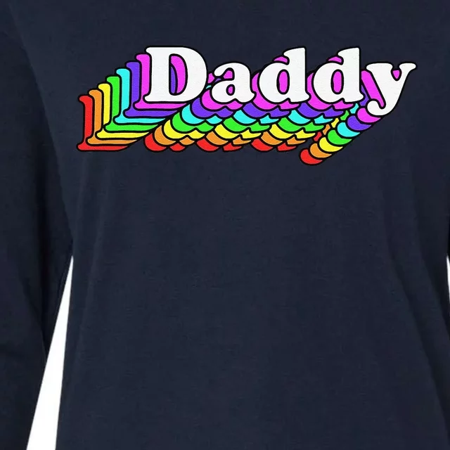 Daddy Gay Daddy Bear Retro Lgbt Rainbow Lgbtq Pride Womens Cotton Relaxed Long Sleeve T-Shirt