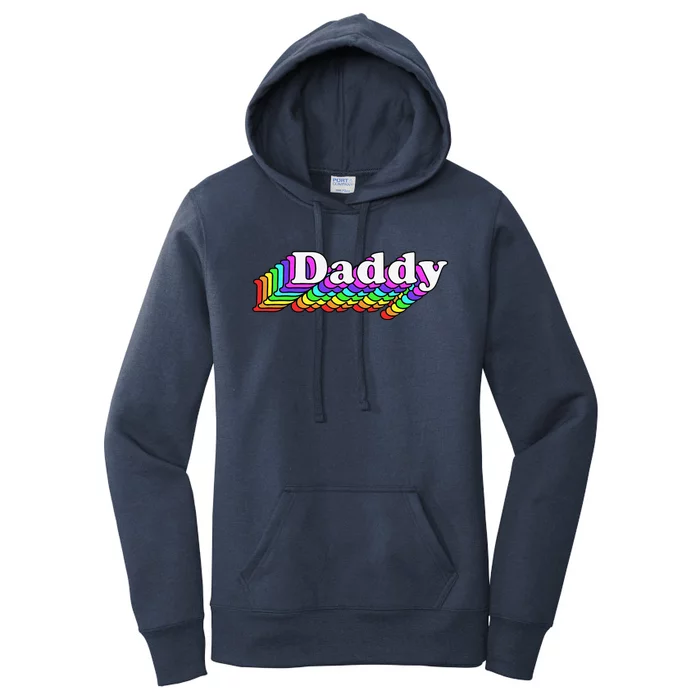 Daddy Gay Daddy Bear Retro Lgbt Rainbow Lgbtq Pride Women's Pullover Hoodie