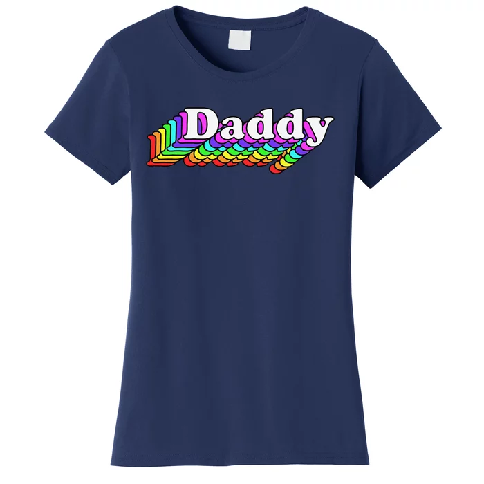 Daddy Gay Daddy Bear Retro Lgbt Rainbow Lgbtq Pride Women's T-Shirt