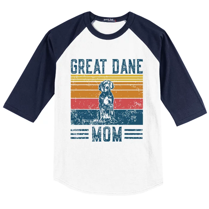 Dog Great Dane Mom Vintage Great Dane Mom Baseball Sleeve Shirt