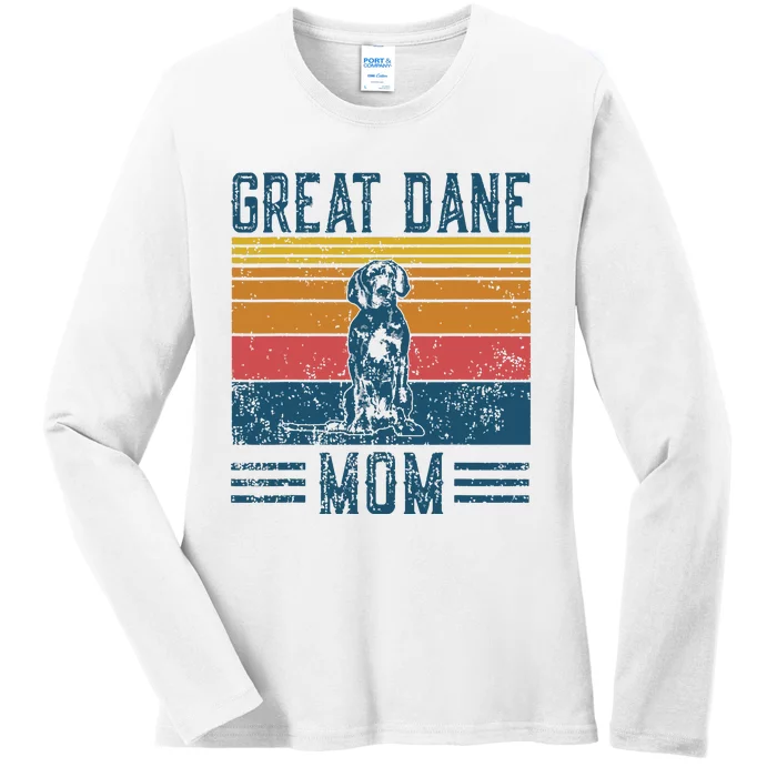 Dog Great Dane Mom Vintage Great Dane Mom Ladies Long Sleeve Shirt