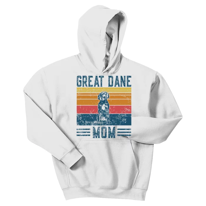 Dog Great Dane Mom Vintage Great Dane Mom Kids Hoodie