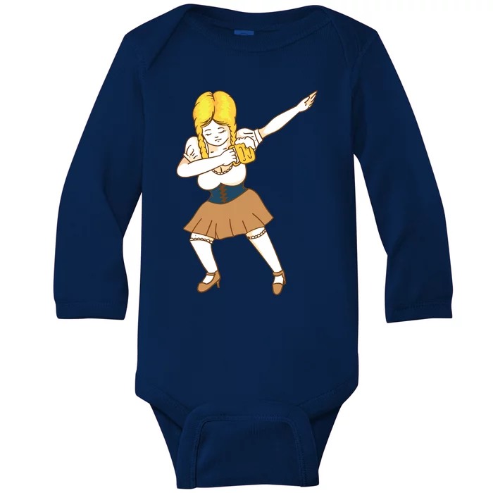 Dabbing German Dirndl Girl Beer Mug Shirts Oktoberfest Gift Baby Long Sleeve Bodysuit