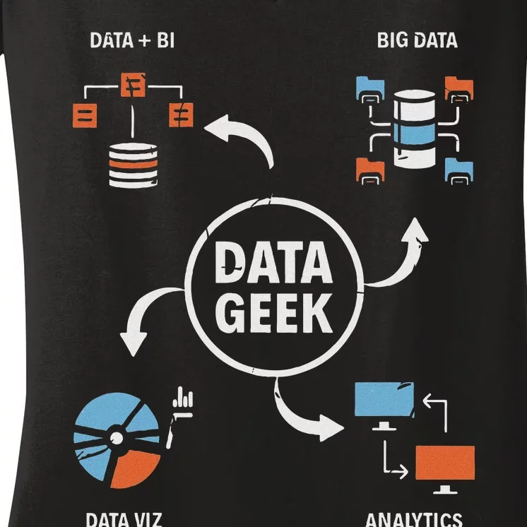 Data Geek Data Scientist Science Statistics Data Analyst Women's V-Neck T-Shirt