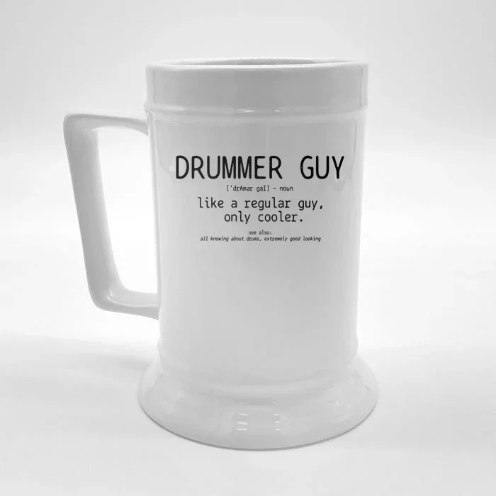 Drummer Guy Definition Funny Vintage Drums Drumming Great Gift Front & Back Beer Stein